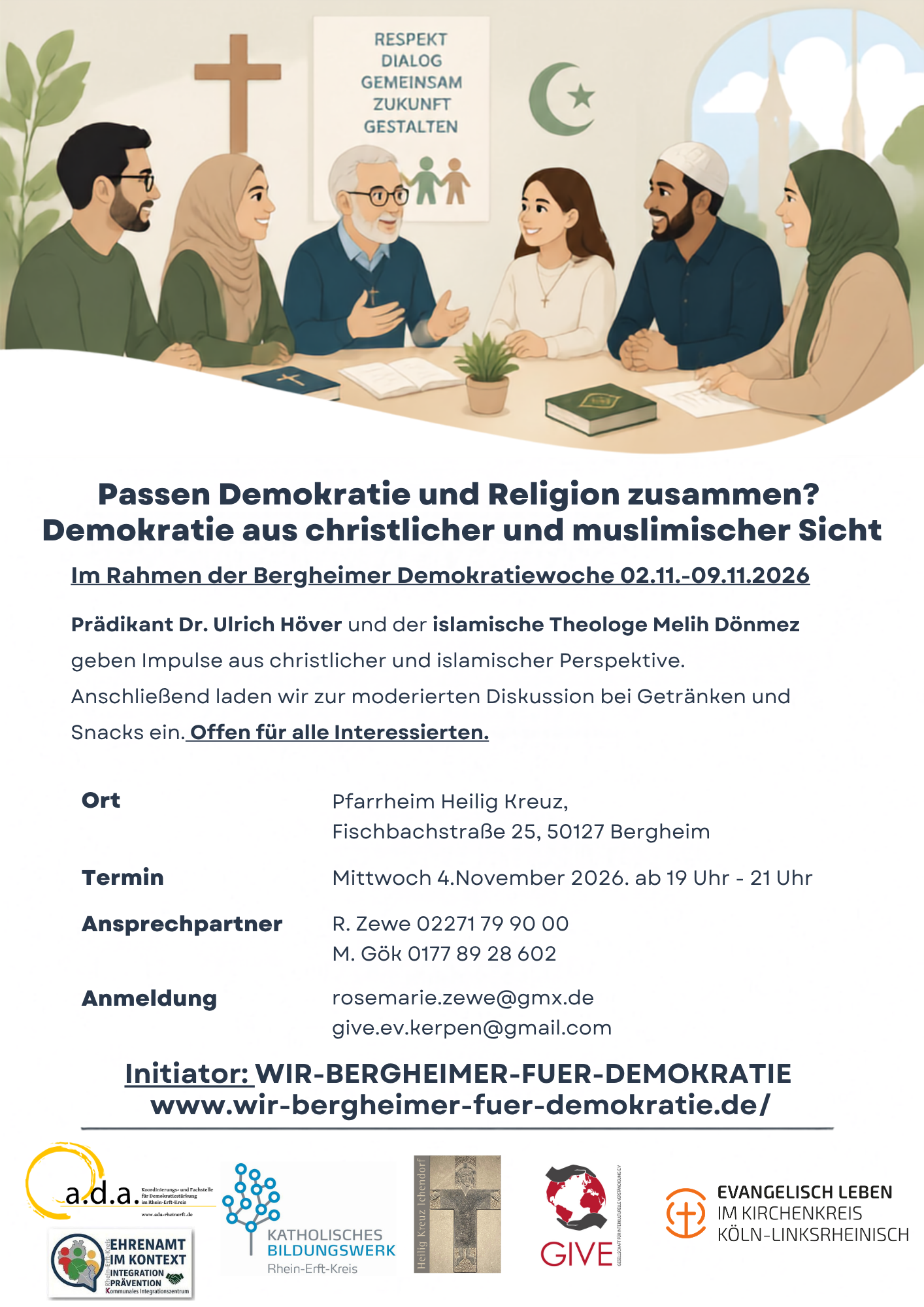 Flyer: Passen Demokratie und Religion zusammen? – 4. November 2026